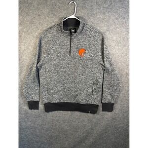 '47 Brand Cleveland Browns NFL Mens‎ XL Quarter Zip Pullover Heather Gray Fleece